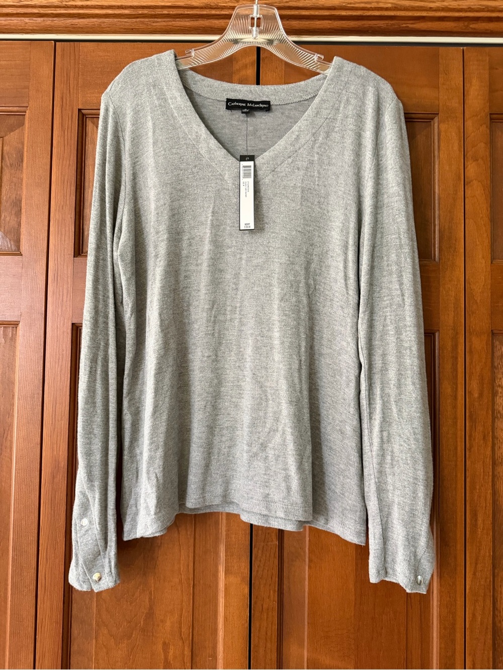 Catherine Malandrino Light Gray V-Neck Sweater